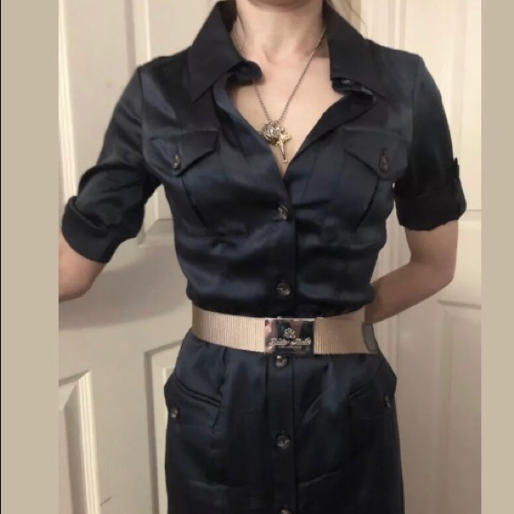 NEW SILK SHIRT DRESS 0 ROCK & REPUBLIC TAILOR MADE - Picture 6 of 8